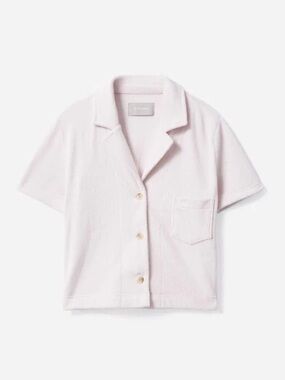 EVERLANE The Terry Cloth Notch Shirt Pink NWT